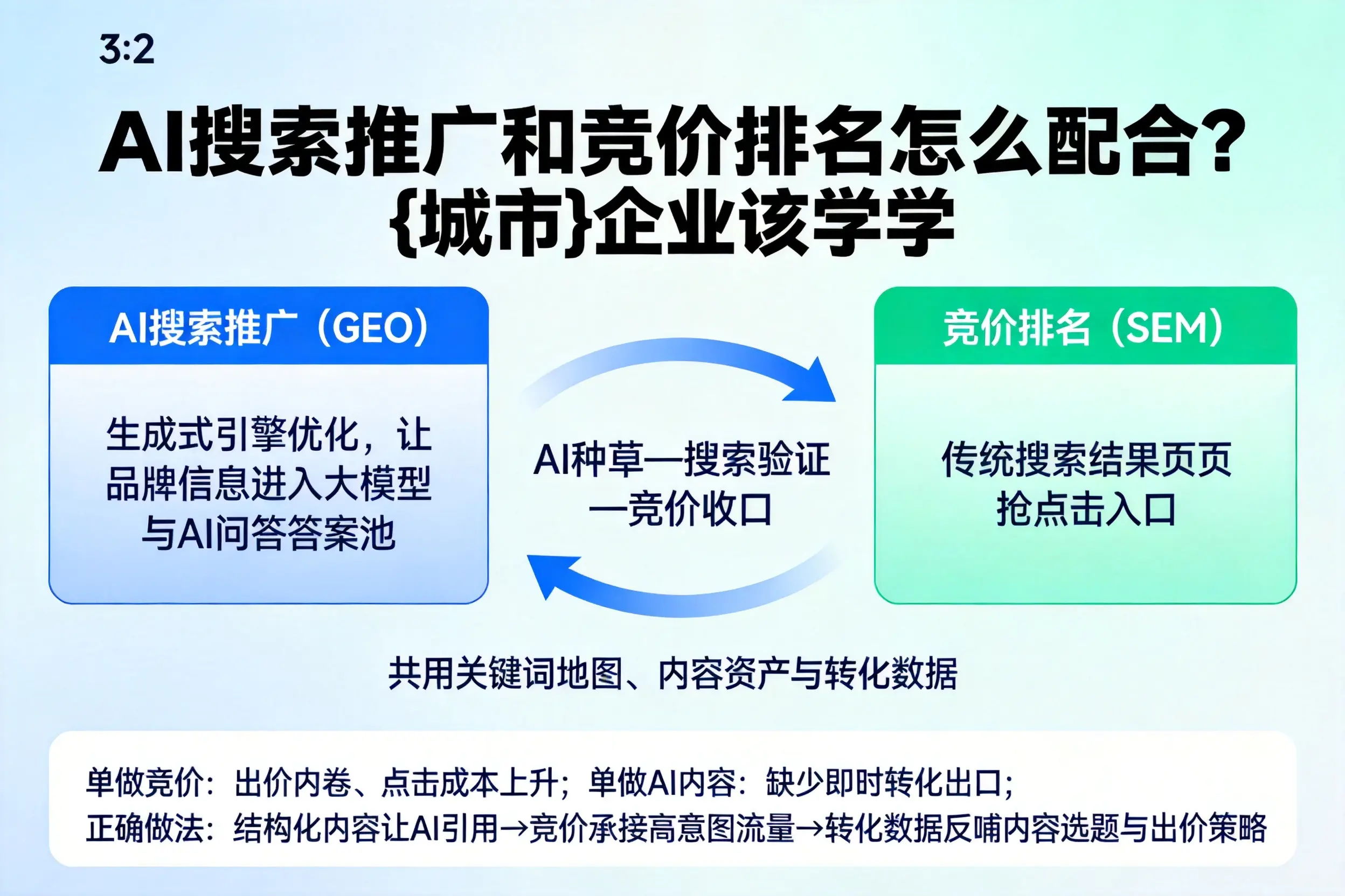AI搜索推广和竞价排名怎么配合？黔南企业该学学