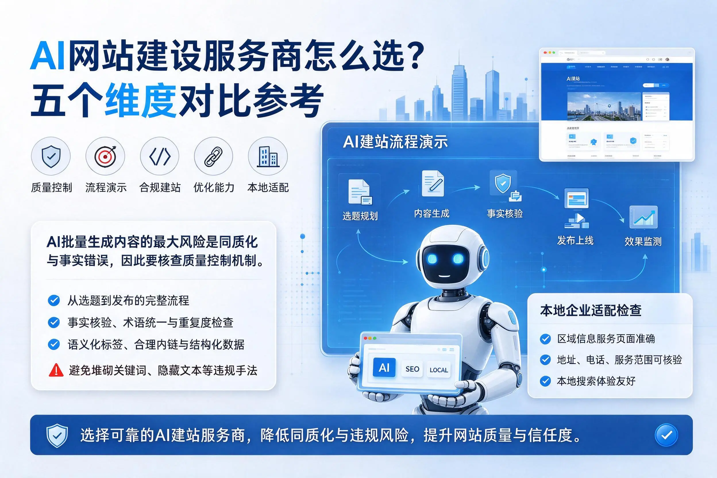 黔南AI网站建设服务商怎么选?五个维度对比参考